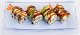 Island Roll: Shrimp Tempura, Crab, Cream Cheese, Avocado on Top with Your Choice: Tuna, Salmon, Yellowtail, Shrimp, White Tuna, Smoked Salmon, Eel.